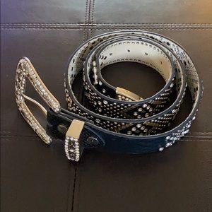 BHW Rhinestone Genuine Leather Belt
